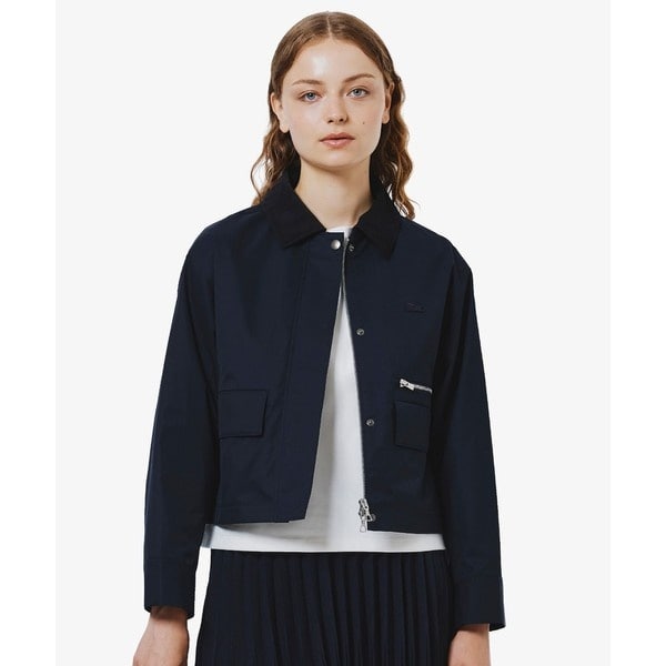 リブニットスタンドカラーソフトボアジャケット / スタンドジップボア