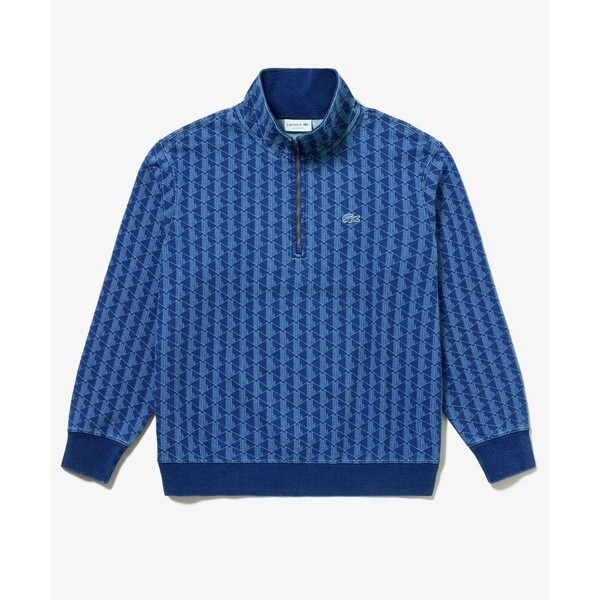 【ラコステ】モノグラムジャカードトラックジャケット ブルー Sサイズ LACOSTE｜モノグラムジャカードトラックジャケット