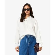 オーバーサイズサテンポロシャツ