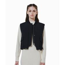 クロップド丈 撥水 THERMORE中綿 ジップアップベスト