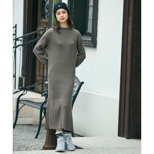 ウォッシャブルウール リブニットドレス / リブニットワンピース