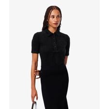 スリムフィットシャギーリブニットポロシャツ