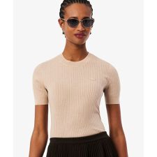 3Dニッティングショートスリーブメリノウール ハイゲージニットセーター