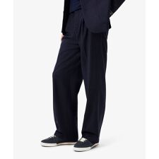 ストレートフィットフェルテッドウールプリーツ タックワイドパンツ