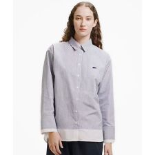 レイヤード風デザイン ストライプシャツ