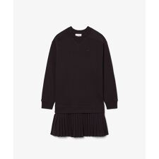 プリーツスカート切り替えスウェットドレス