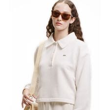 クロップド丈 ポロニットスウェットシャツ