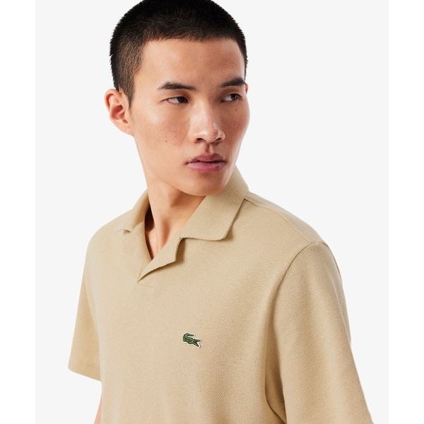 コットン×リネン オープンカラーネックポロシャツ | ラコステ(LACOSTE