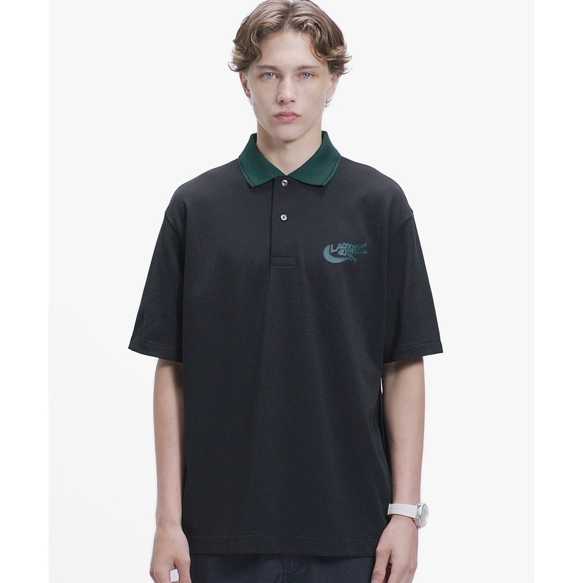 ワニロゴグラフィックボーダーポロシャツ | ラコステ(LACOSTE