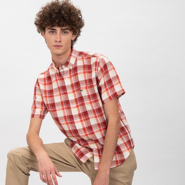 LACOSTE / ラコステ 2WAYストレッチ ウインドウペンチェックボタン