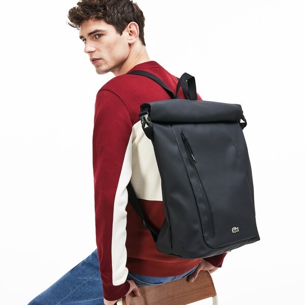 【がっつ商品】LACOSTE ワントーンロールトップバックパック LACOSTE ワントーンロールトップバックパック リュック ベージュ