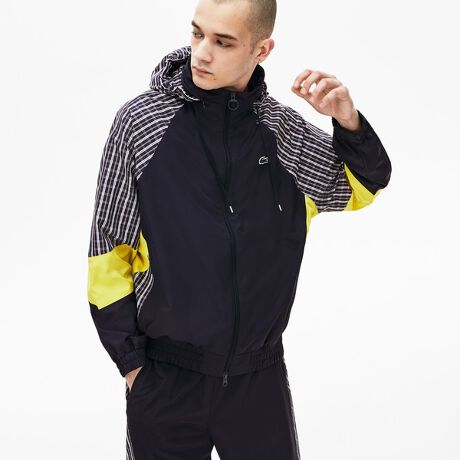 期間限定価格】『LACOSTE L!VE』チェック切り替えトラックジャケット 