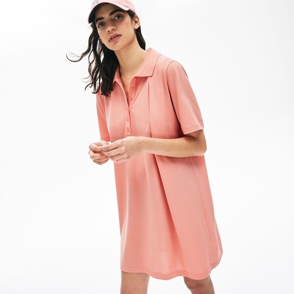 【LACOSTE】ストレッチコットン ピケ ポロドレス 関税/送料込み ストレッチコットンピケポロドレス | ラコステ(LACOSTE
