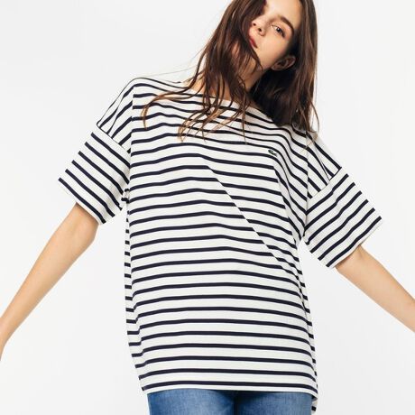 リラックスフィット ストライプデザインボートネックｔシャツ ラコステ Lacoste Tf102el ファッション通販 マルイウェブチャネル