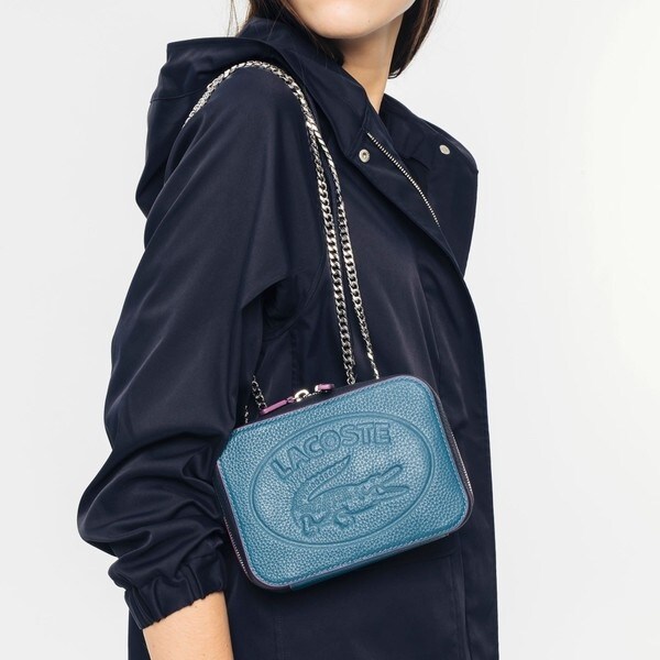 ラコステ　メタルチェーンレザーバック CROCO CREW メタルチェーン配色レザーバッグ | ラコステ(LACOSTE