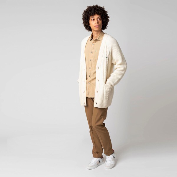 ブラック系,Mい出のひと時に、とびきりのおしゃれを!【新品】Lacoste オンライン販売店 【新品】Lacoste アルパカブレンドニット Mサイズ ダークグレー ニット/セーター
