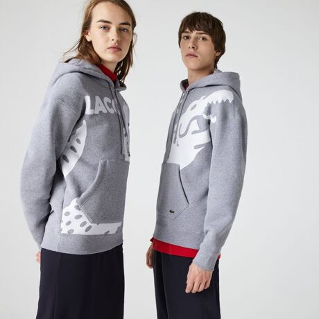 LACOSTE L!VE Made in France ユニセックス ワニプリントスウェット 