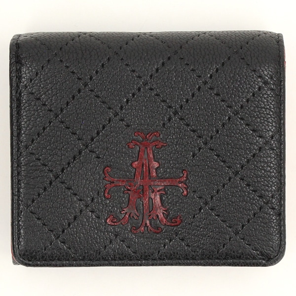 アルセラピィ　黒レザー三つ折り財布 アルセラピィ黒レザー三つ折り財布