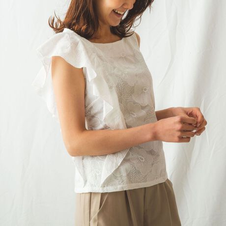 アシンメトリー袖フリルプルオーバー ナラカミーチェ Naracamicie 10 91 05 233 ファッション通販 マルイウェブチャネル