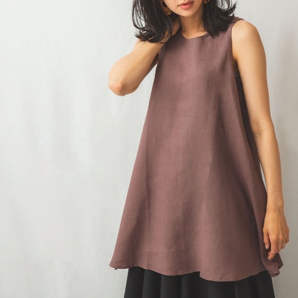 ナラカミーチェ/麻フレアノースリーブブラウス 麻フレアノースリーブブラウス | ナラカミーチェ(NARACAMICIE