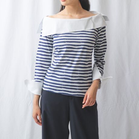 ボーダーカットソーオフショルダープルオーバー ナラカミーチェ Naracamicie 10 11 01 239 ファッション通販 マルイウェブチャネル