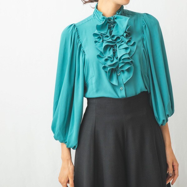 NARACAMICIE ナラカミーチェ バイカラーリーフ ジョーゼットボウタイ