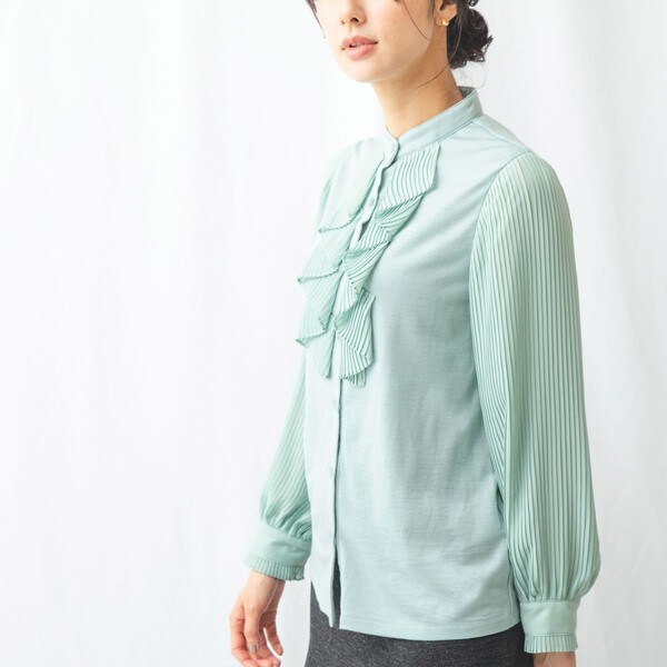 【NEW】ナラカミーチェ/ウールジャージプリーツシフォン ウールジャージプリーツシフォン | ナラカミーチェ(NARACAMICIE