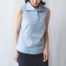 ストライプスキッパーノースリーブシャツ