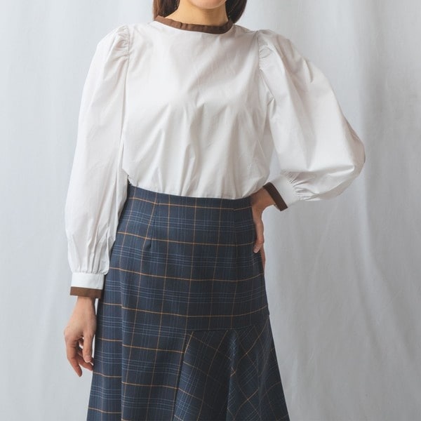 ナラカミーチェ（NARACAMICIE）/バイカラーバックリボンブラウス バイカラーバックリボンブラウス | ナラカミーチェ(NARACAMICIE