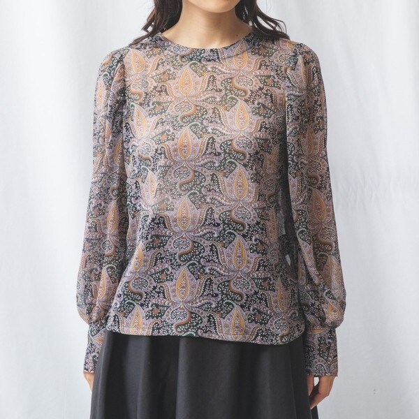 ナラカミーチェ（NARACAMICIE）/ペイズリープリントシフォンバックボタンブラウス ペイズリープリントシフォンバックボタンブラウス | ナラカミーチェ