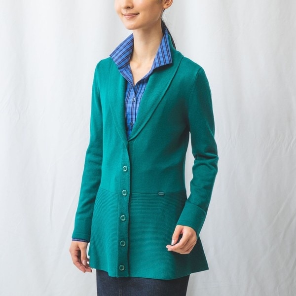 ペプラムニットカーディガン