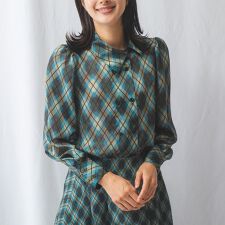 アーガイルシフォンダブルボタンブラウス | ナラカミーチェ 