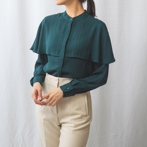 シアーチェックケープ風ブラウス | ナラカミーチェ(NARACAMICIE