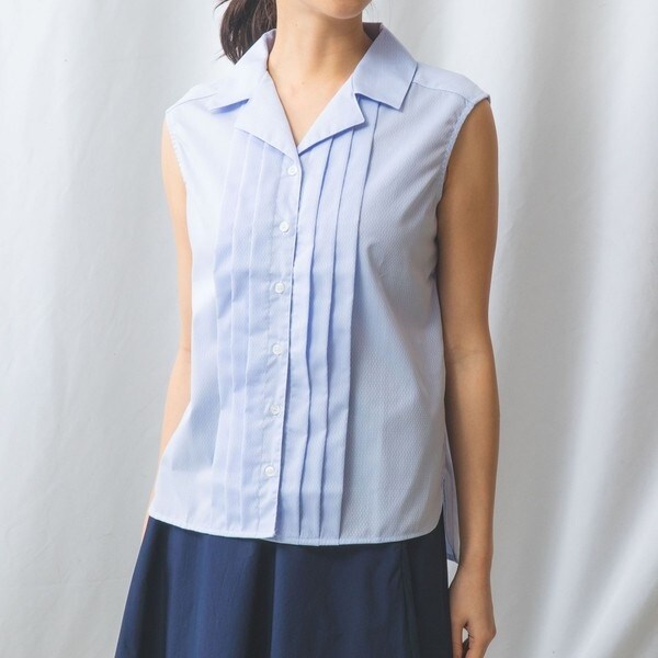 NARACAMICIE】ドビーフロントタックオープンカラーブラウス | ナラ