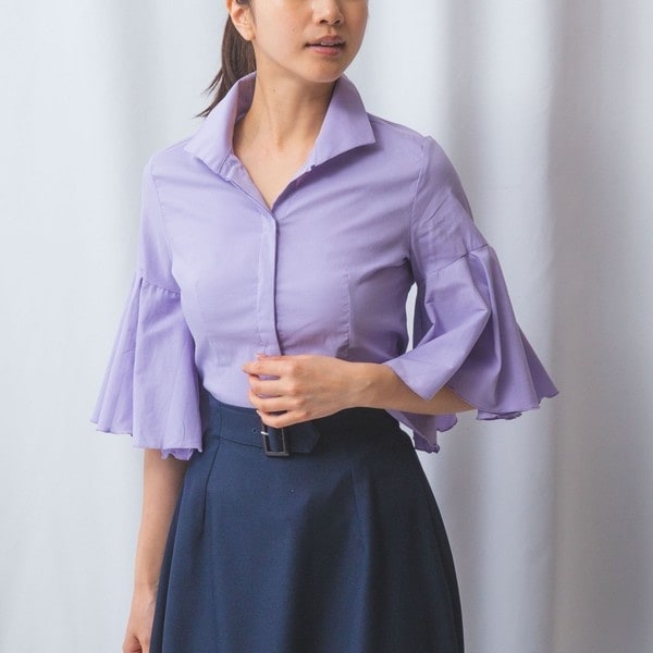 ナラカミーチェ（NARACAMICIE）/【NARACAMICIE】コットンストレッチフレアスリーブブラウス NARACAMICIE】コットンストレッチフレアスリーブブラウス | ナラ