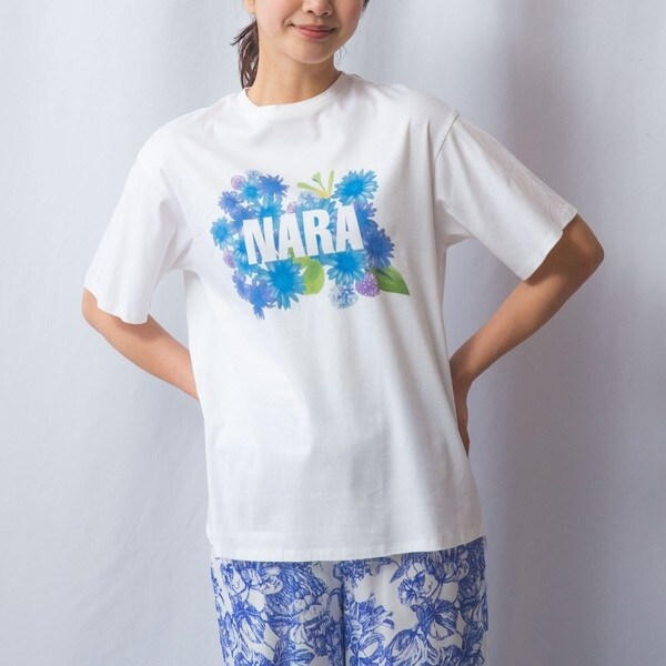 NARACAMICIE / ナラカミーチェ 【NARACAMICIE】すみなす 花柄PtボーイフレンドTシャツ NARACAMICIE】すみなす 花柄PtボーイフレンドTシャツ | ナラ