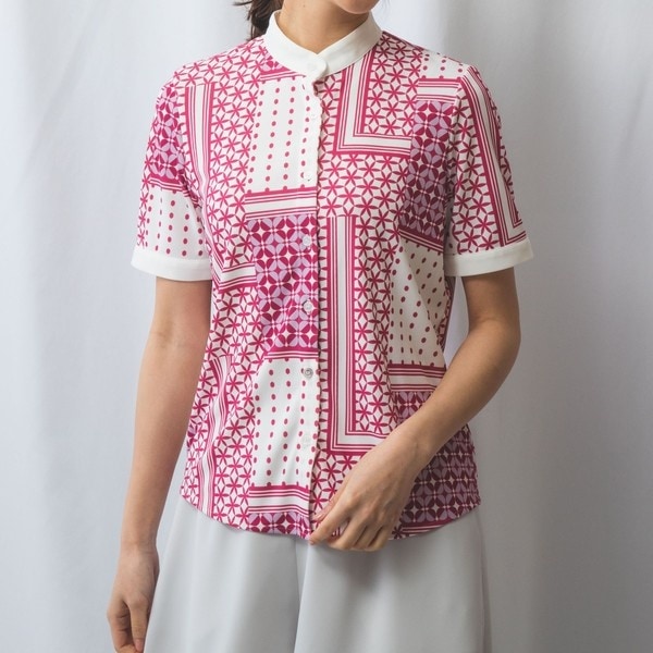 ナラカミーチェ（NARACAMICIE）/【NARACAMICIE】パッチワーク柄バンドカラーカットソー NARACAMICIE】パッチワーク柄バンドカラーカットソー | ナラカミーチェ