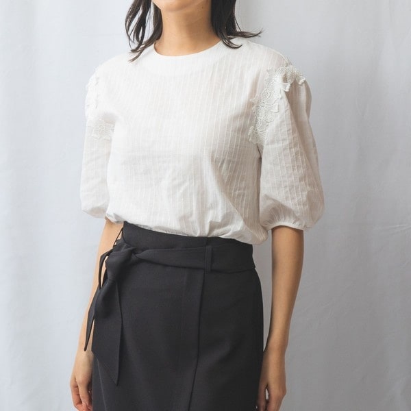 NARACAMICIE / ナラカミーチェ 【NARACAMICIE】タイル柄シフォン半袖