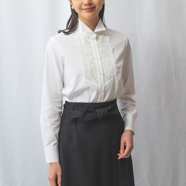 NARACAMICIE】ツイルフロントレース長袖シャツ | ナラカミーチェ