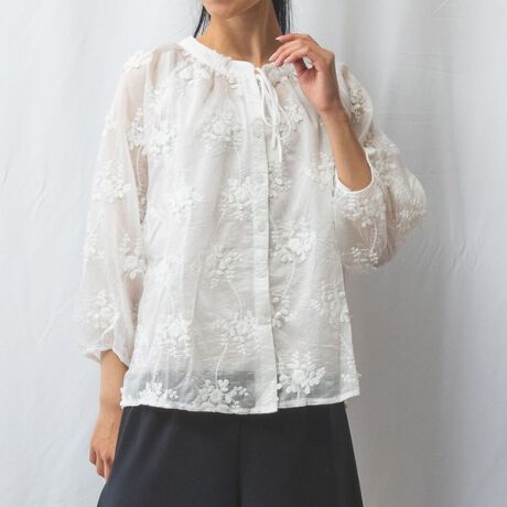 EC限定】フラワー刺繍シアーブラウス | ナラカミーチェ(NARACAMICIE 