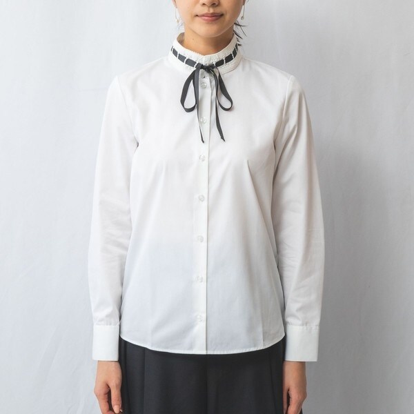 NARACAMICIE】ツイルレースカラー長袖シャツ | ナラカミーチェ