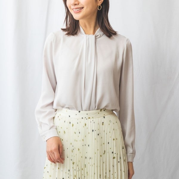 スタンドフリルフロントギャザーカットソー 最終価格 ナラカミーチェ スタンドフリル フロントギャザー カットソー