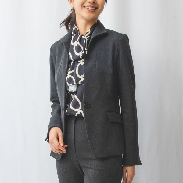 NARACAMICIE】【セットアップスーツ対応】ポンチノーカラージャケット