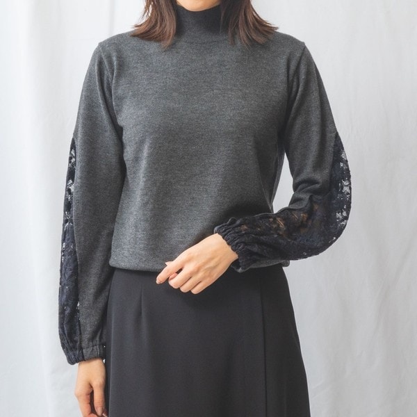 ナラカミーチェ（NARACAMICIE）/【NARACAMICIE】レース袖ニットプルオーバー NARACAMICIE】レース袖ニットプルオーバー | ナラカミーチェ