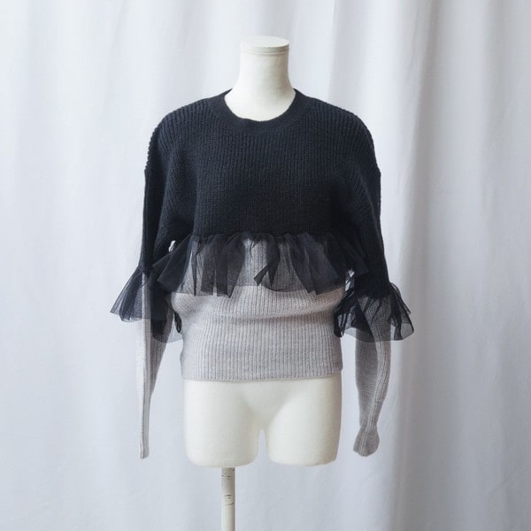 See she me】チュール切替ニットプルオーバー | ナラカミーチェ