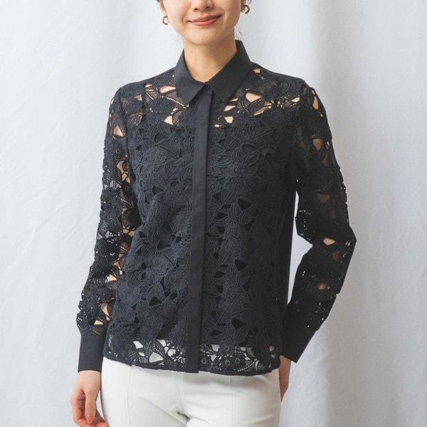 ナラカミーチェ（NARACAMICIE）/【NARACAMICIE】コットンレース長袖チュニックシャツ NARACAMICIE】コットンレース長袖チュニックシャツ | ナラカミーチェ