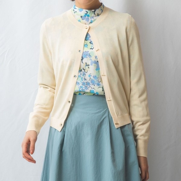 【NARACAMICIE】クルーカーデパール釦 NARACAMICIE ニット セーター 「NARACAMICIE」クルーカーデ