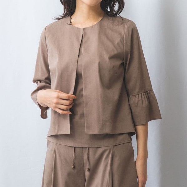 NARACAMICIE】ポリ麻ノーカラージャケット | ナラカミーチェ