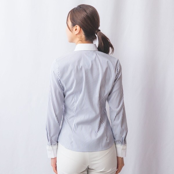 NARACAMICIE】ストレッチストライプクレリック長袖シャツ | ナラ