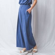 【NARACAMICIE】【セットアップ対応】シャンブレーワイドパンツ